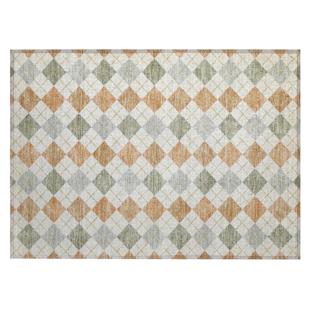 Machine Washable Indoor/Outdoor Chantille ACN2238 Orange 1'8" x 2'6" Rug. Picture 1