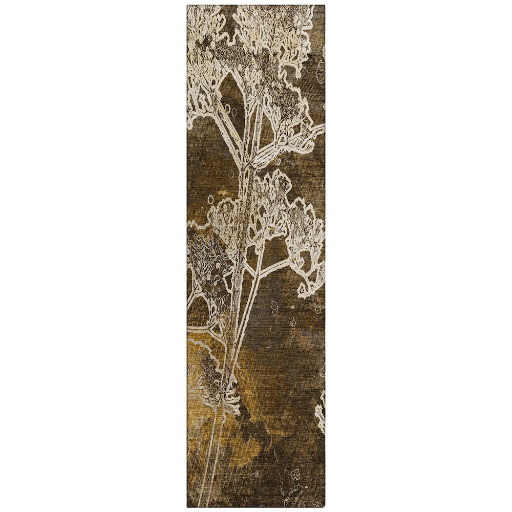 Machine Washable Indoor/Outdoor Chantille ACN2239 Brown 2'3" x 7'6" Runner Rug. Picture 1