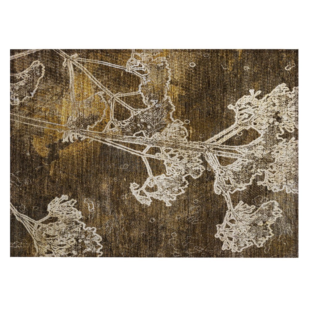 Machine Washable Indoor/Outdoor Chantille ACN2239 Brown 1'8" x 2'6" Rug. Picture 1
