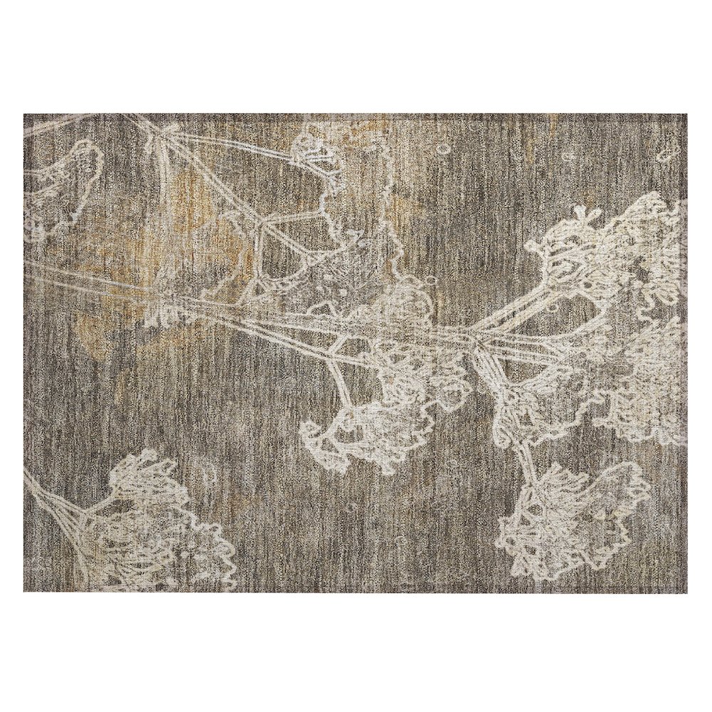 Machine Washable Indoor/Outdoor Chantille ACN2239 Brown 1'8" x 2'6" Rug. Picture 1