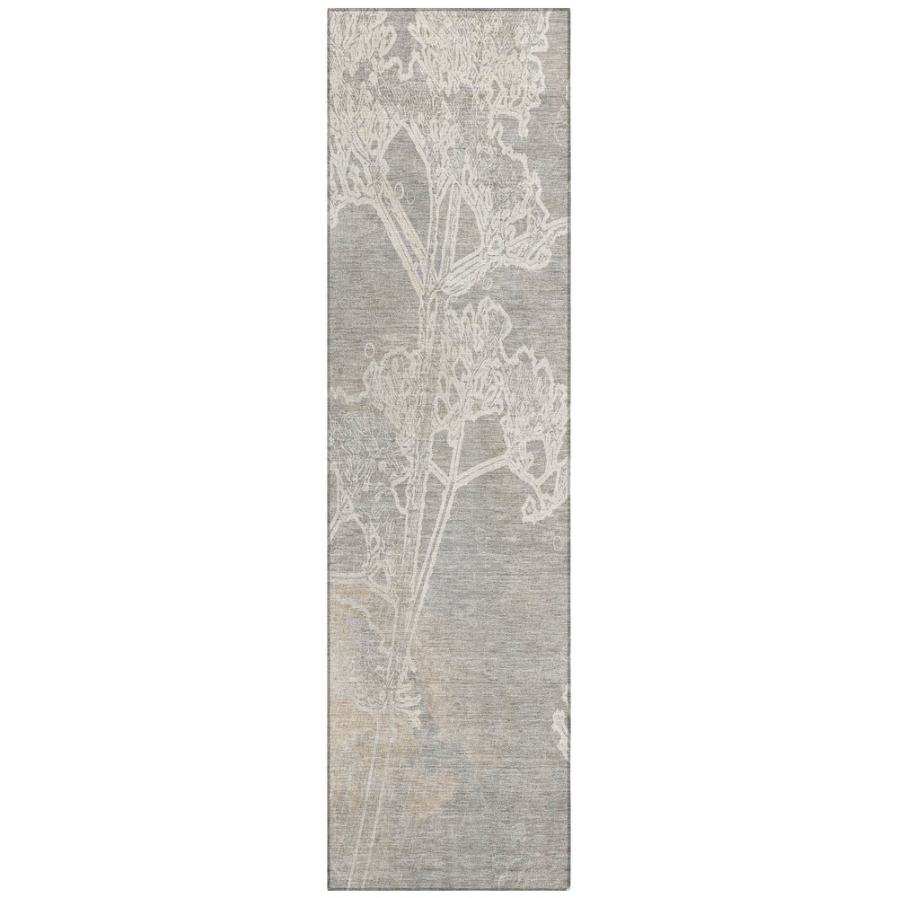 Machine Washable Indoor/Outdoor Chantille ACN2239 Gray 2'3" x 7'6" Runner Rug. Picture 1
