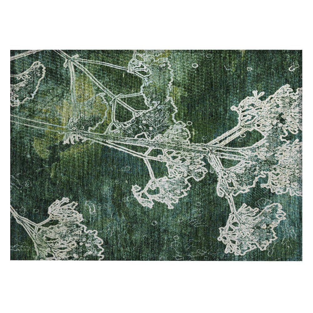 Machine Washable Indoor/Outdoor Chantille ACN2239 Teal 1'8" x 2'6" Rug. Picture 1