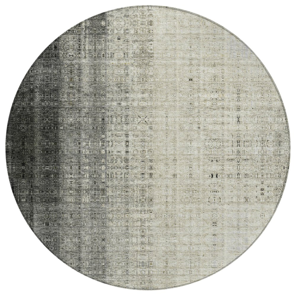 Machine Washable Indoor/Outdoor Chantille ACN2240 Brown 8' x 8' Round Rug. Picture 1