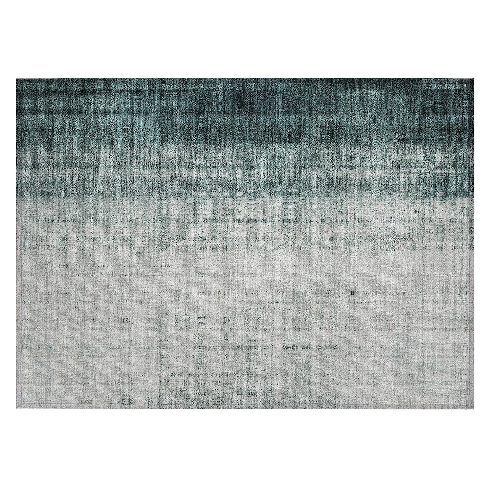 Machine Washable Indoor/Outdoor Chantille ACN2240 Teal 1'8" x 2'6" Rug. Picture 1