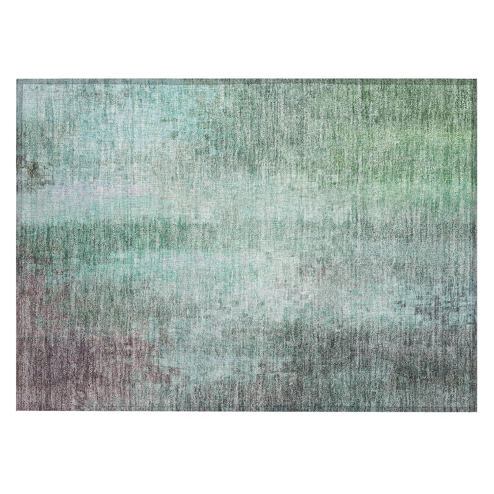 Machine Washable Indoor/Outdoor Chantille ACN2241 Teal 1'8" x 2'6" Rug. Picture 1