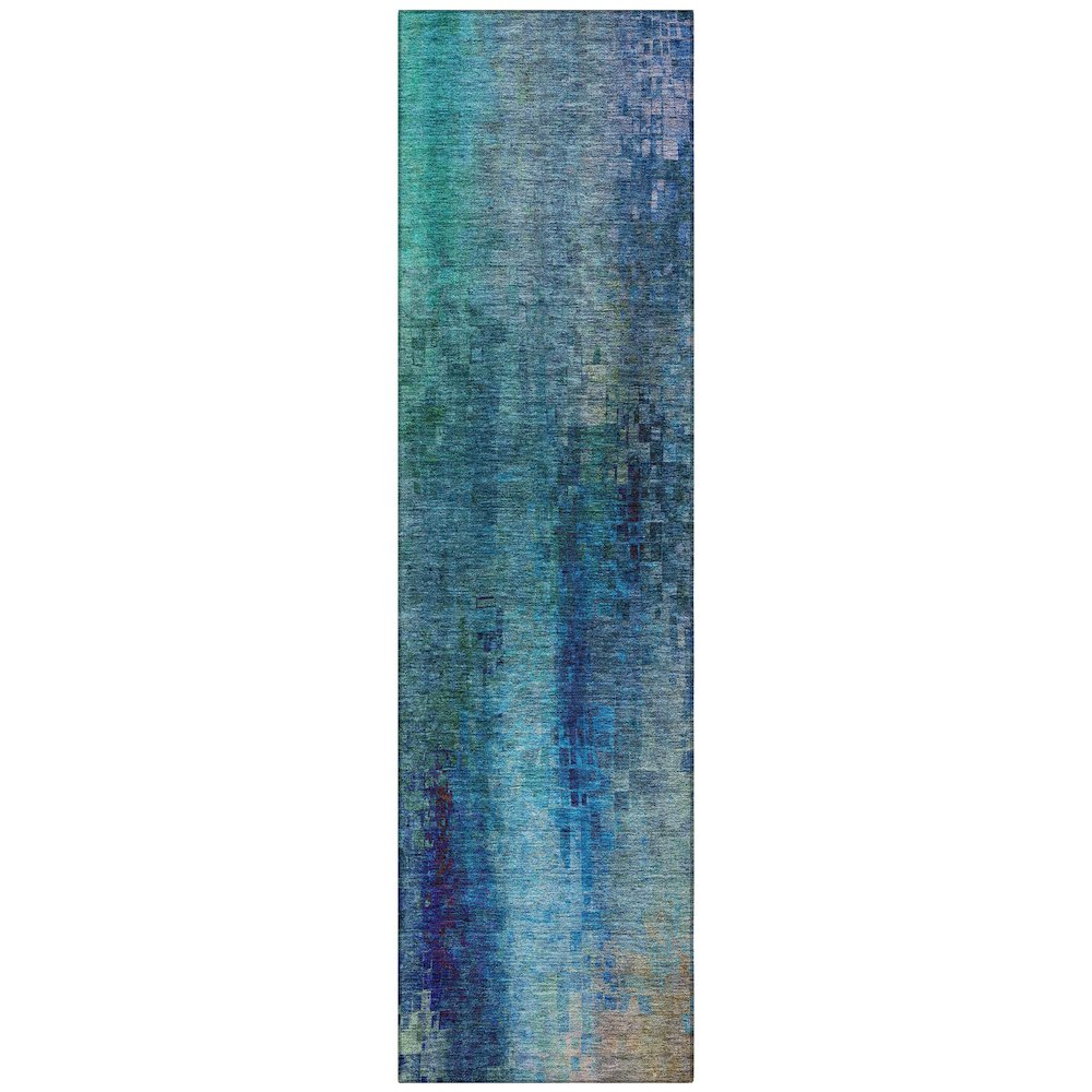 Machine Washable Indoor/Outdoor Chantille ACN2241 Blue 2'3" x 7'6" Runner Rug. Picture 1
