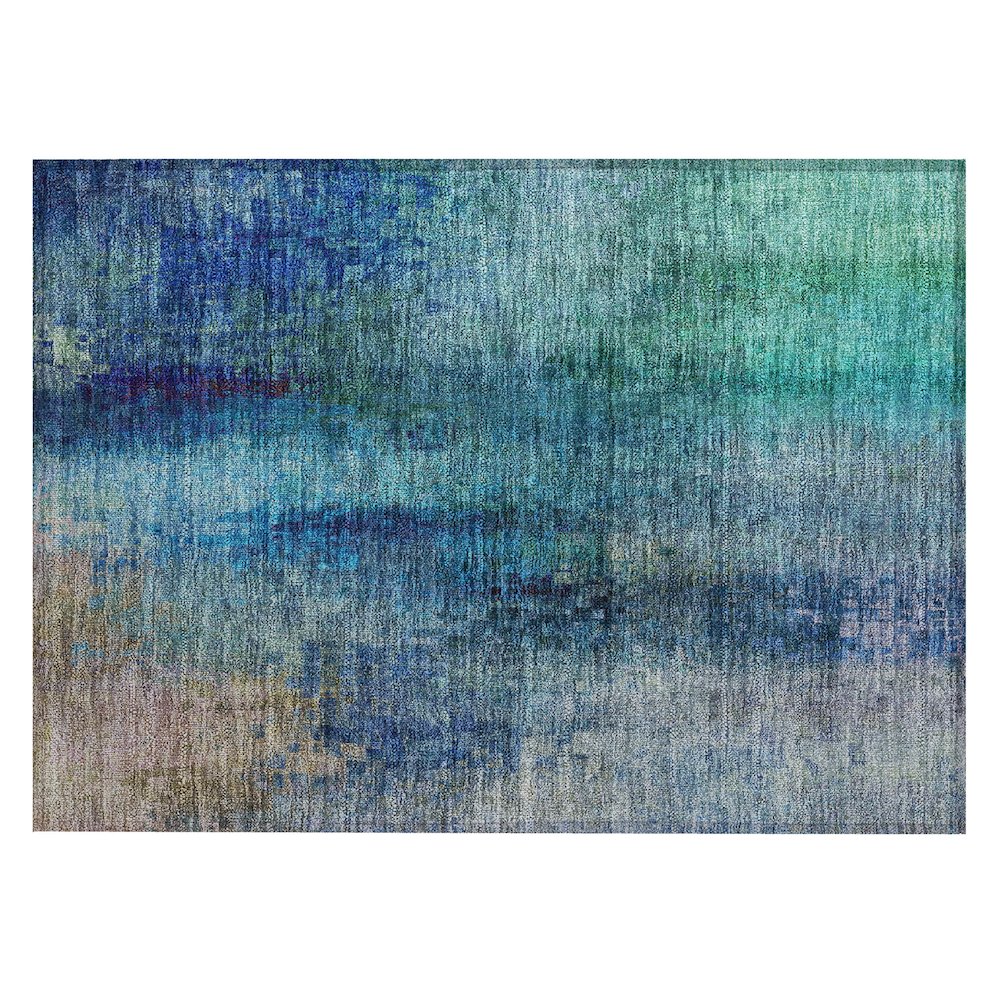 Machine Washable Indoor/Outdoor Chantille ACN2241 Blue 1'8" x 2'6" Rug. Picture 1