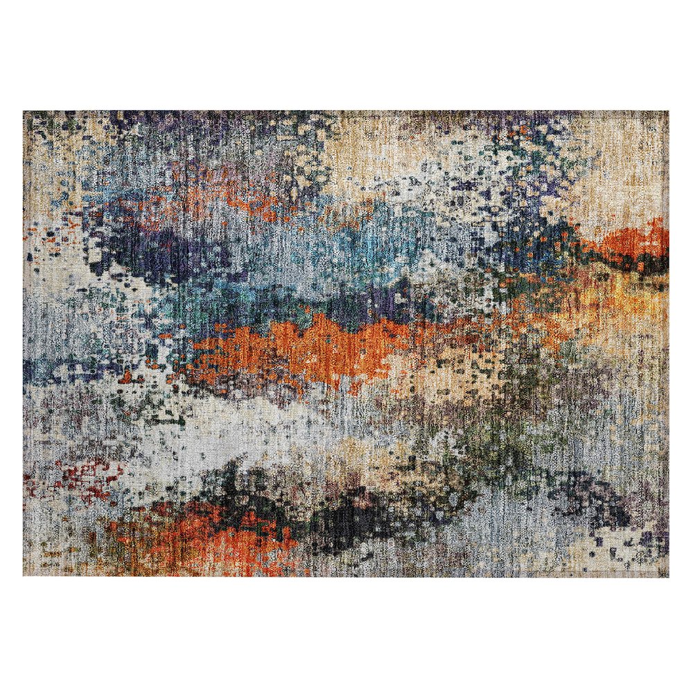 Machine Washable Indoor/Outdoor Chantille ACN2242 Blue 1'8" x 2'6" Rug. Picture 1
