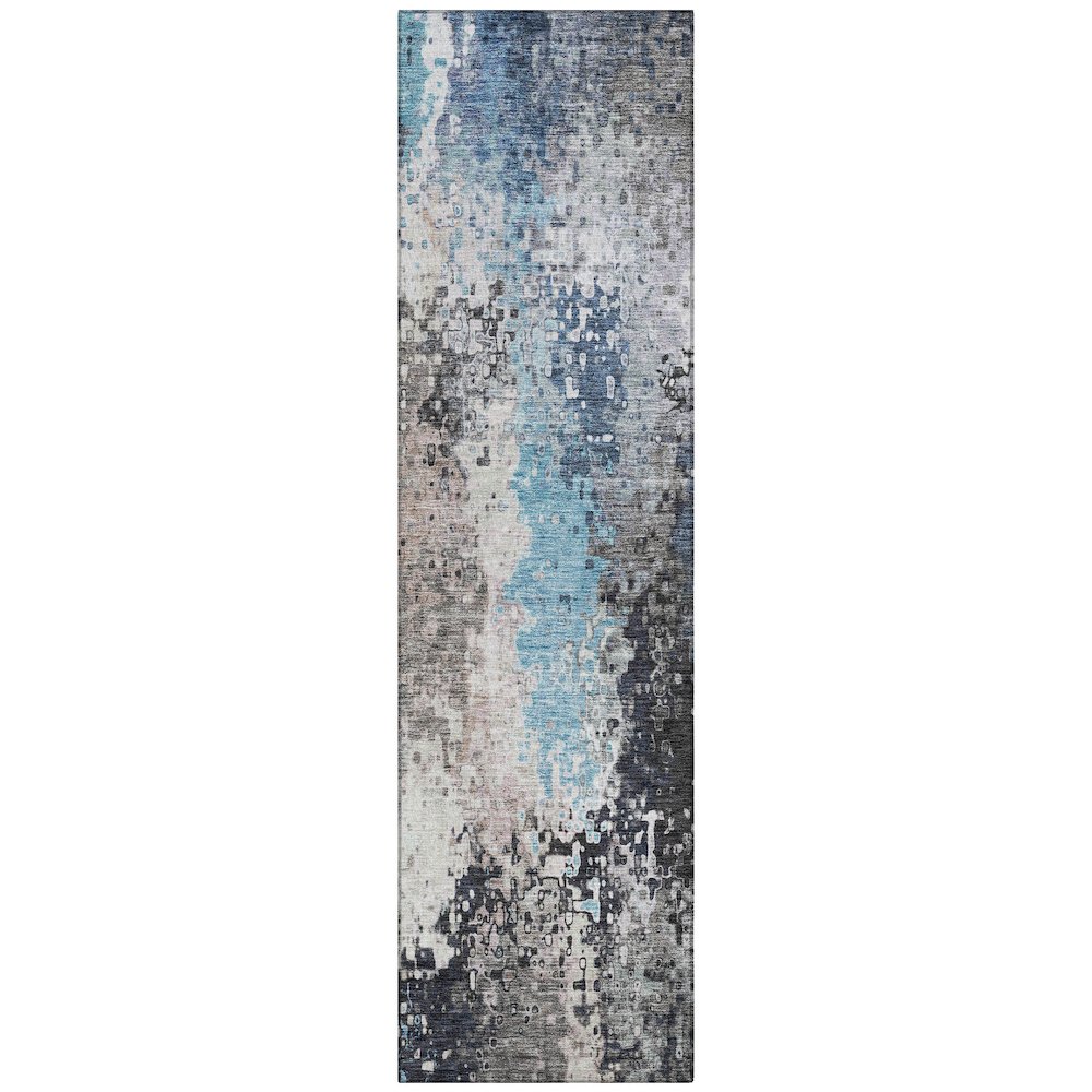 Machine Washable Indoor/Outdoor Chantille ACN2242 Blue 2'3" x 7'6" Runner Rug. Picture 1