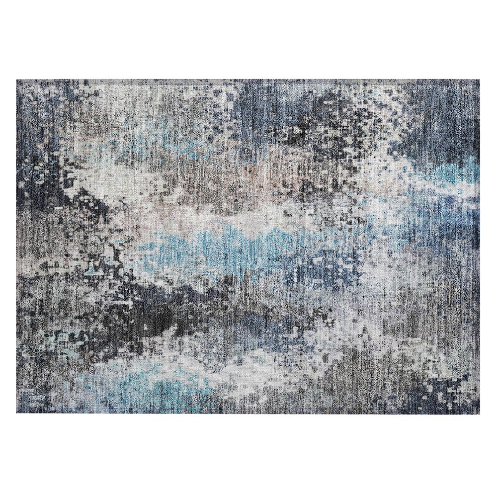 Machine Washable Indoor/Outdoor Chantille ACN2242 Blue 1'8" x 2'6" Rug. Picture 1