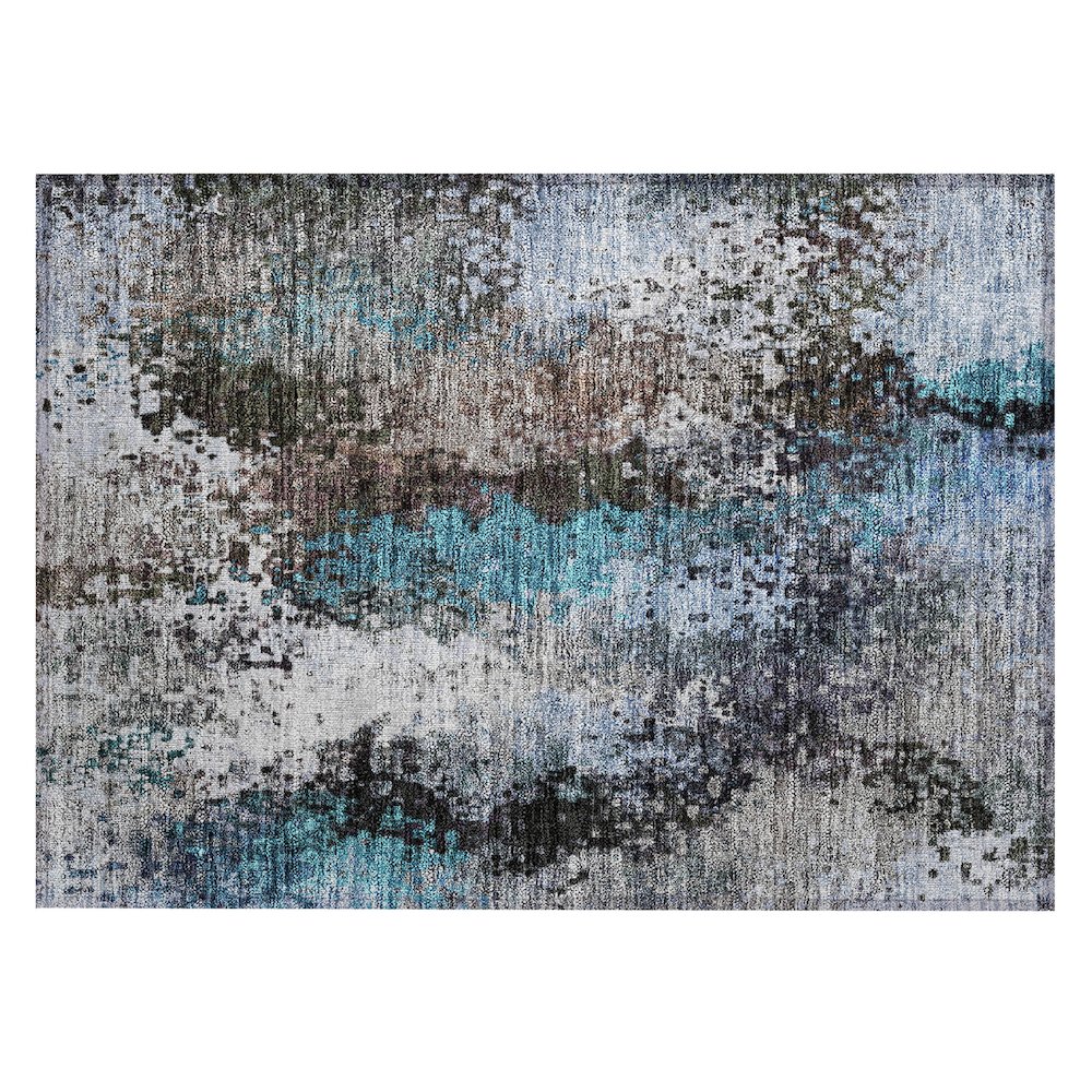Machine Washable Indoor/Outdoor Chantille ACN2242 Brown 1'8" x 2'6" Rug. Picture 1