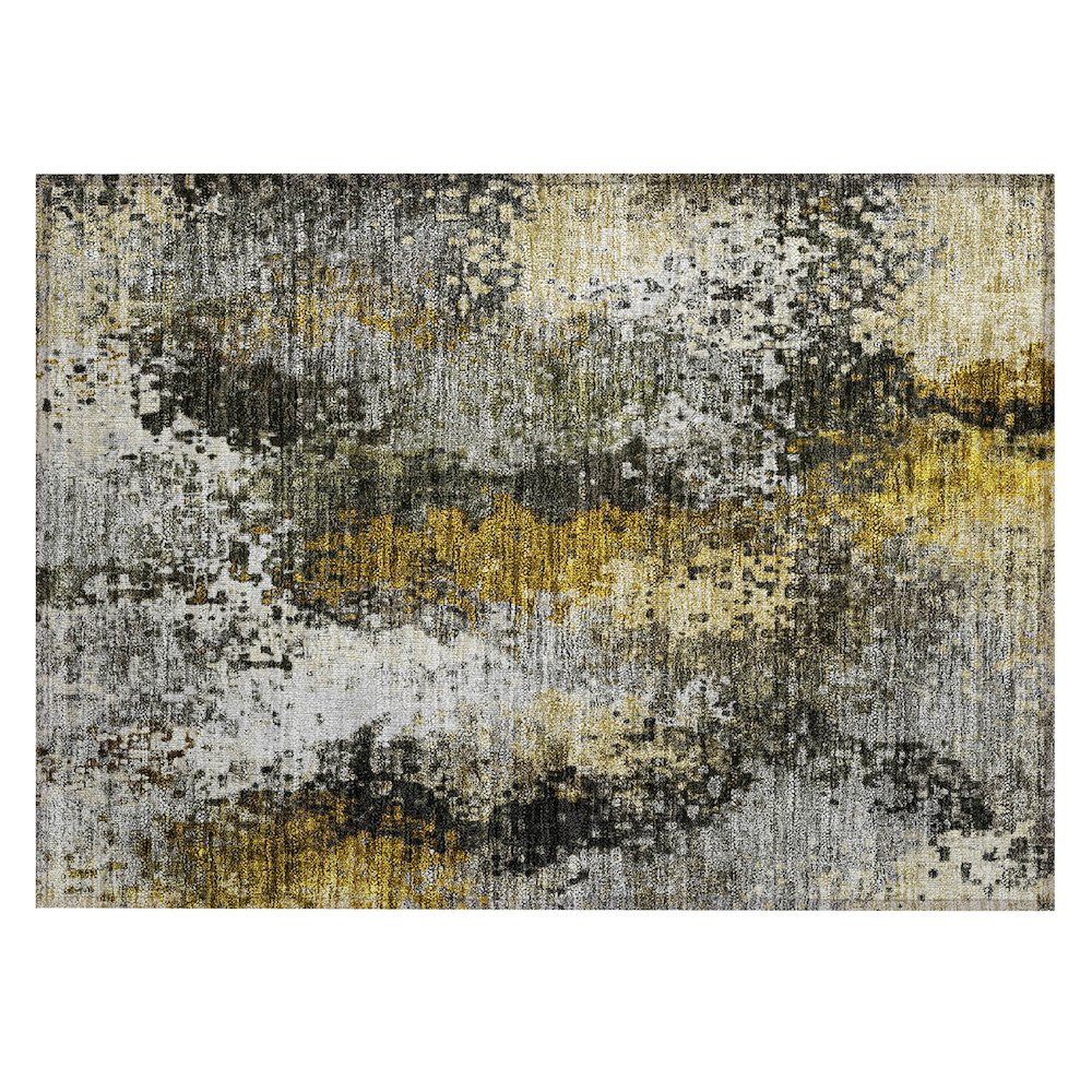 Machine Washable Indoor/Outdoor Chantille ACN2242 Gray 1'8" x 2'6" Rug. Picture 1