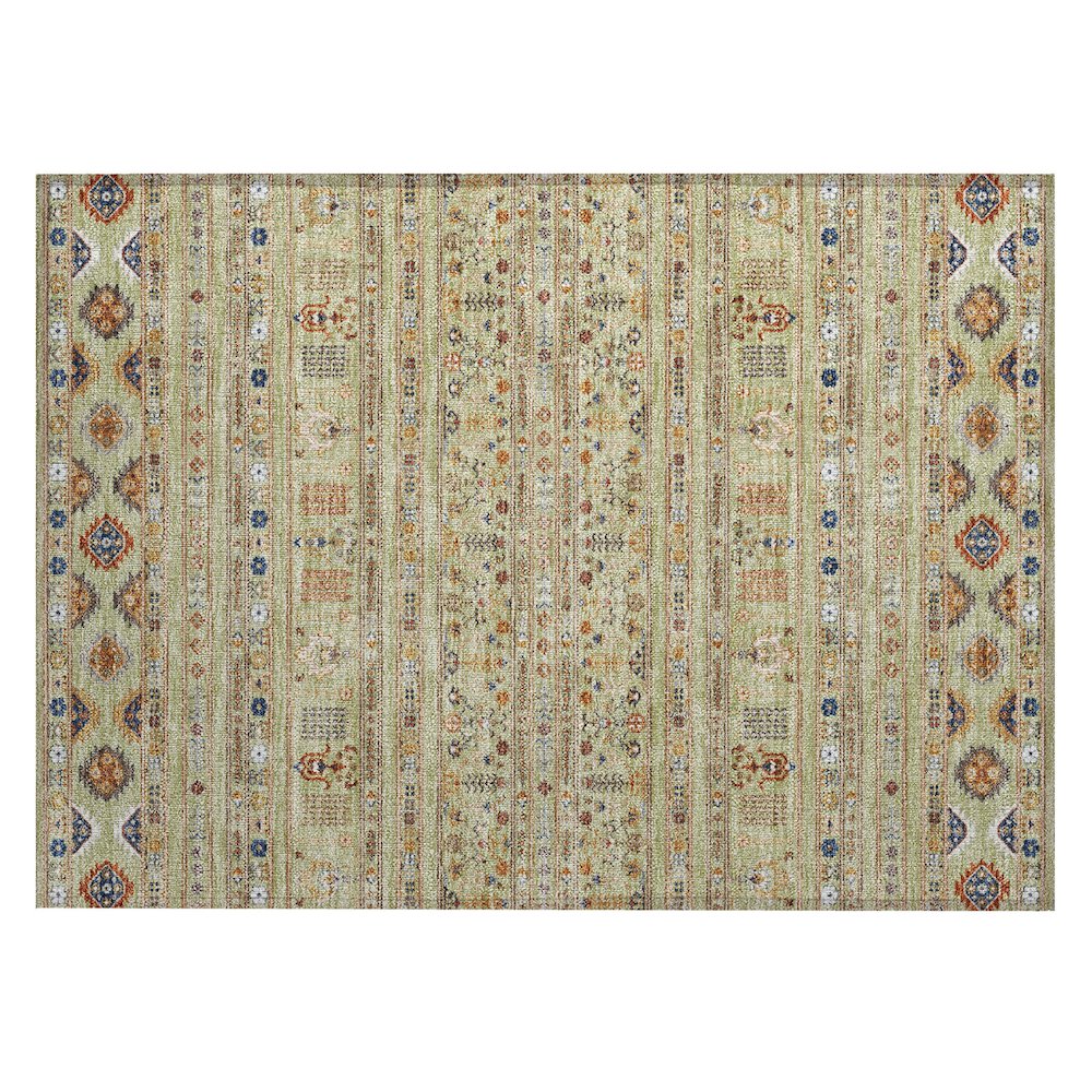 Machine Washable Indoor/Outdoor Chantille ACN2244 Green 1'8" x 2'6" Rug. Picture 1