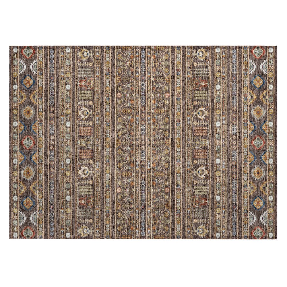 Machine Washable Indoor/Outdoor Chantille ACN2244 Brown 1'8" x 2'6" Rug. Picture 1