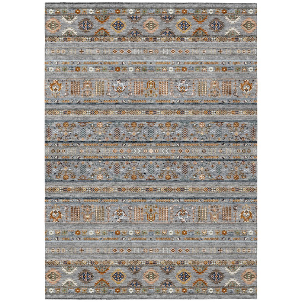 Machine Washable Indoor/Outdoor Chantille ACN2244 Gray 2'6" x 3'10" Rug. Picture 1