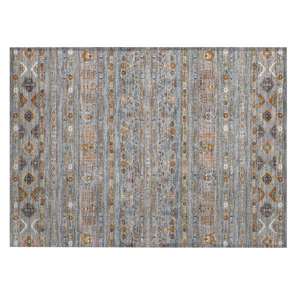 Machine Washable Indoor/Outdoor Chantille ACN2244 Gray 1'8" x 2'6" Rug. Picture 1