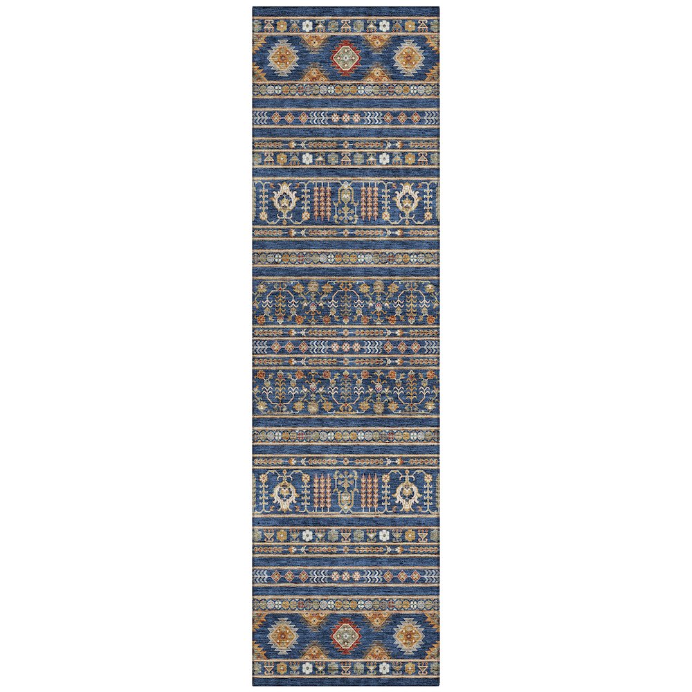 Machine Washable Indoor/Outdoor Chantille ACN2244 Blue 2'3" x 7'6" Runner Rug. Picture 1