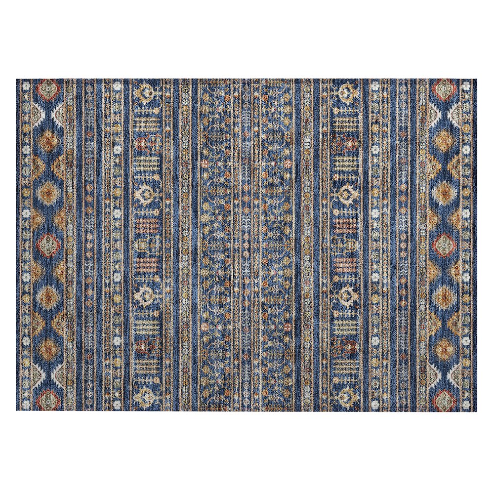 Machine Washable Indoor/Outdoor Chantille ACN2244 Blue 1'8" x 2'6" Rug. Picture 1
