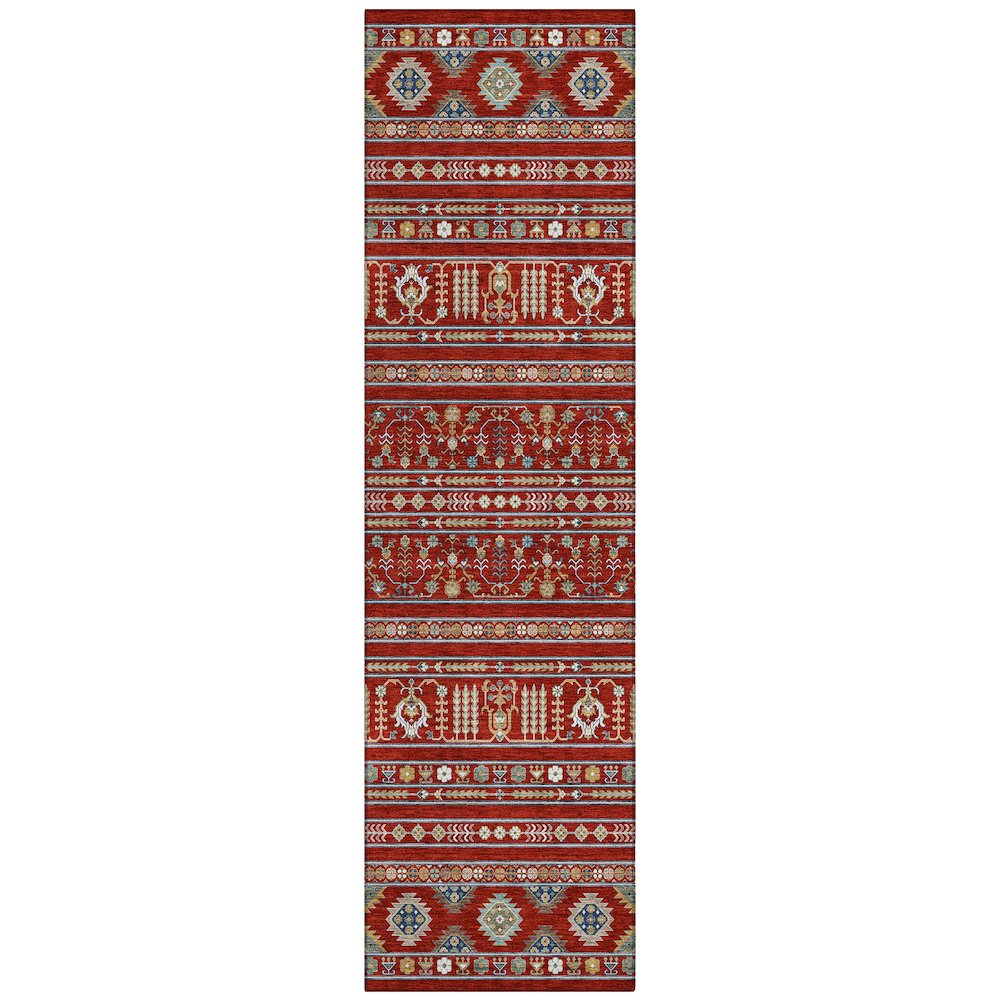 Machine Washable Indoor/Outdoor Chantille ACN2244 Red 2'3" x 7'6" Runner Rug. Picture 1