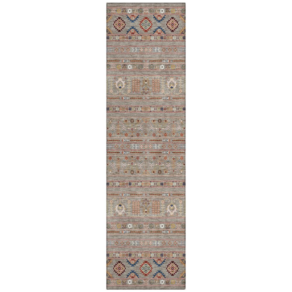Machine Washable Indoor/Outdoor Chantille ACN2244 Brown 2'3" x 7'6" Runner Rug. Picture 1