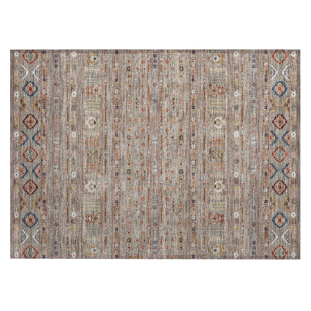 Machine Washable Indoor/Outdoor Chantille ACN2244 Brown 1'8" x 2'6" Rug. Picture 1