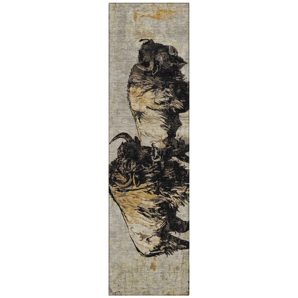 Machine Washable Indoor/Outdoor Chantille ACN2245 Brown 2'3" x 7'6" Runner Rug. Picture 1