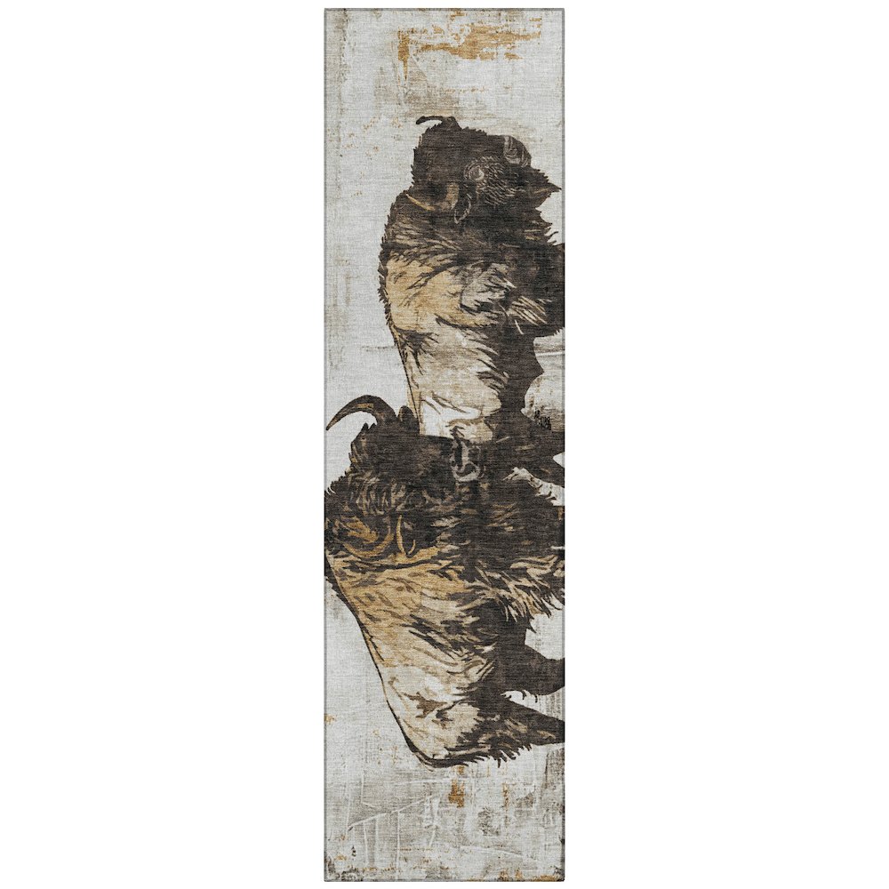 Machine Washable Indoor/Outdoor Chantille ACN2245 Ivory 2'3" x 7'6" Runner Rug. Picture 1