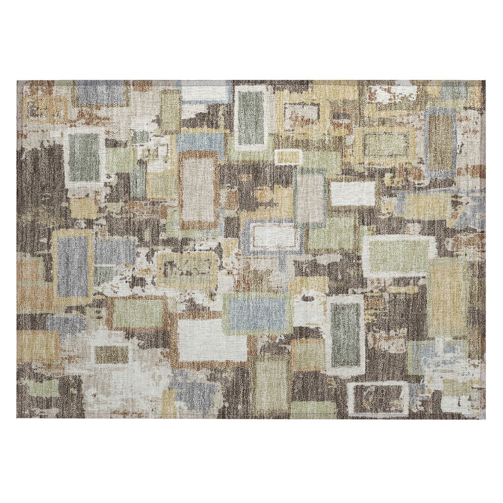 Machine Washable Indoor/Outdoor Chantille ACN2246 Brown 1'8" x 2'6" Rug. Picture 1