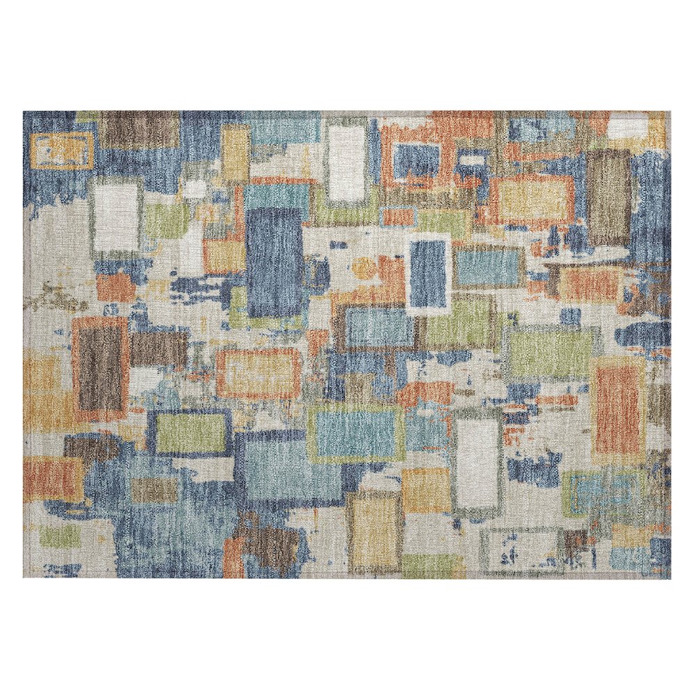Machine Washable Indoor/Outdoor Chantille ACN2246 Blue 1'8" x 2'6" Rug. Picture 1