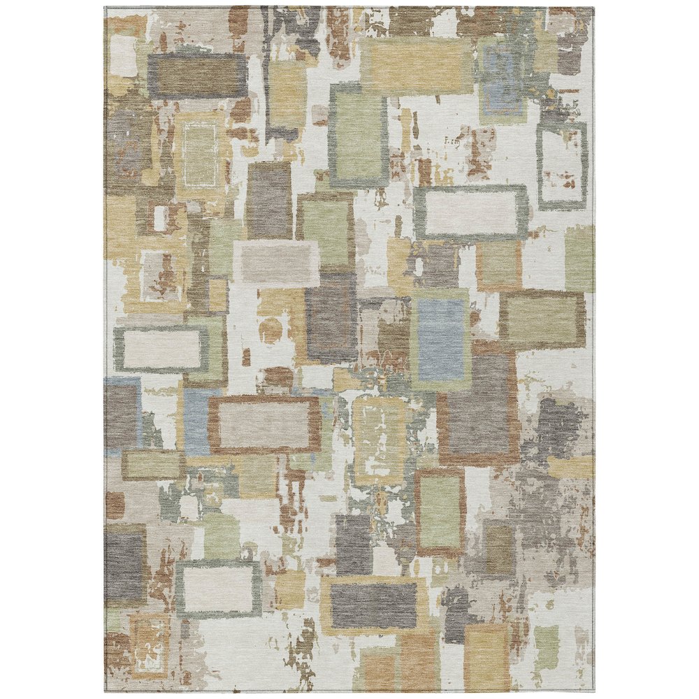 Machine Washable Indoor/Outdoor Chantille ACN2246 Ivory 2'6" x 3'10" Rug. Picture 1