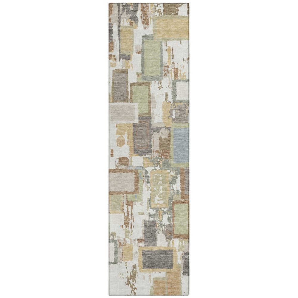 Machine Washable Indoor/Outdoor Chantille ACN2246 Ivory 2'3" x 7'6" Runner Rug. Picture 1