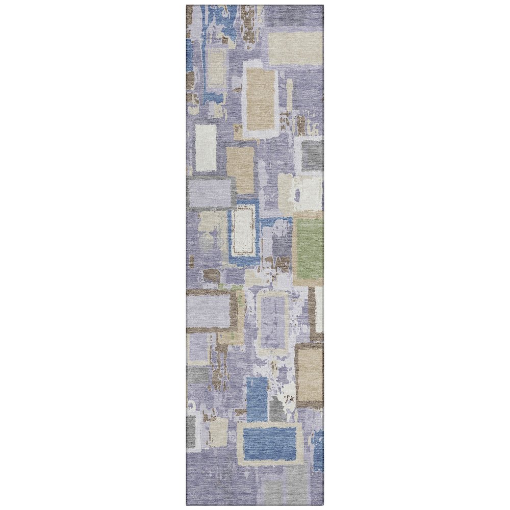 Machine Washable Indoor/Outdoor Chantille ACN2246 Purple 2'3" x 7'6" Runner Rug. Picture 1