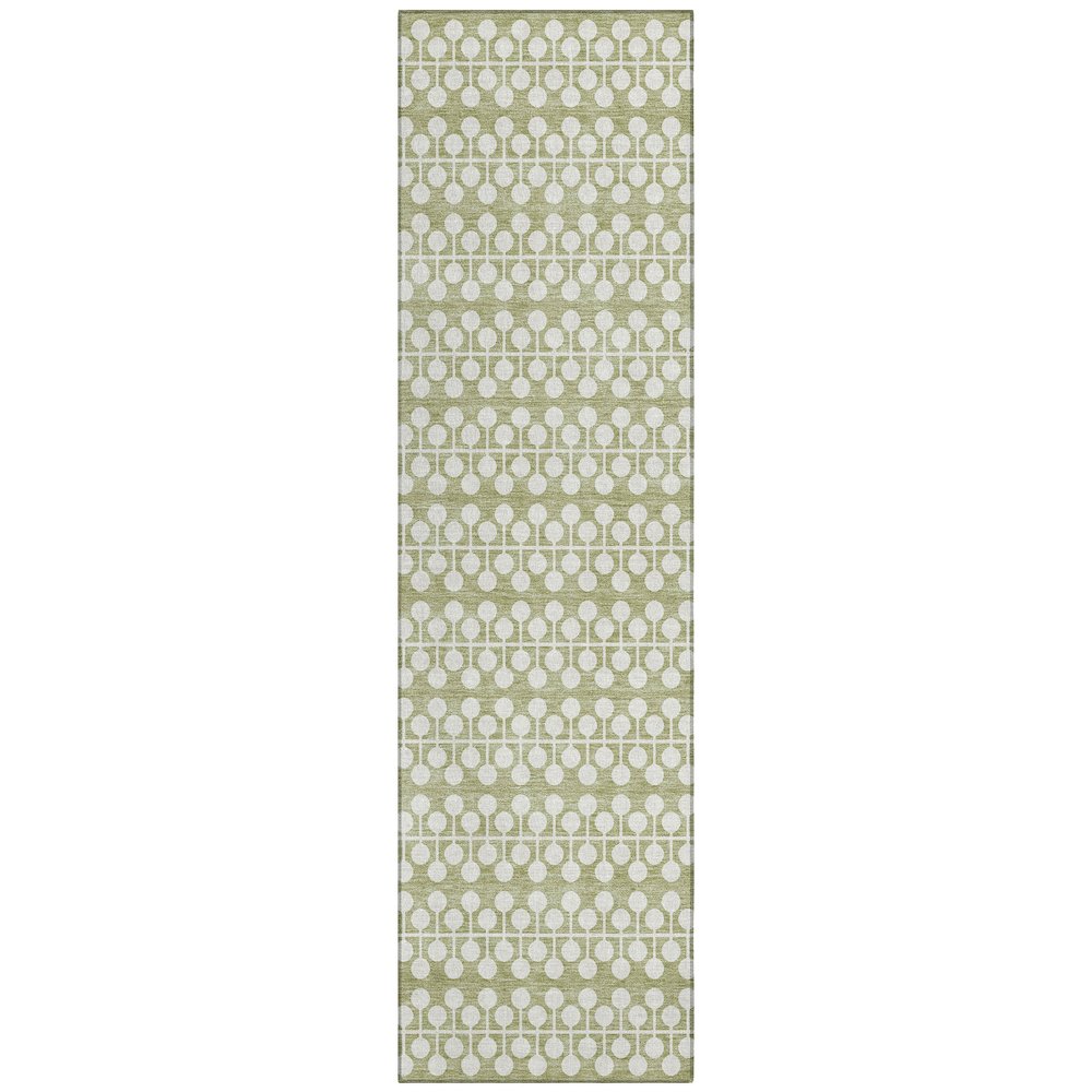 Machine Washable Indoor/Outdoor Chantille ACN2247 Green 2'3" x 7'6" Runner Rug. Picture 1