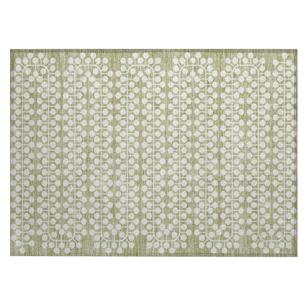 Machine Washable Indoor/Outdoor Chantille ACN2247 Green 1'8" x 2'6" Rug. Picture 1