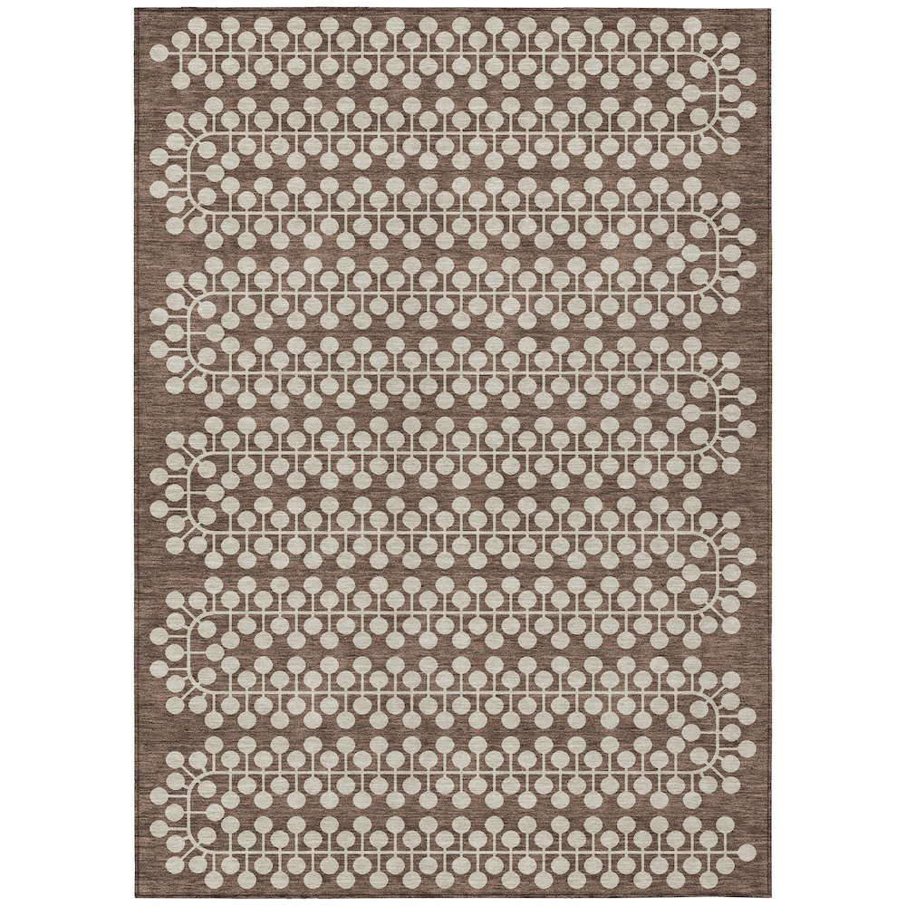Machine Washable Indoor/Outdoor Chantille ACN2247 Brown 2'6" x 3'10" Rug. Picture 1