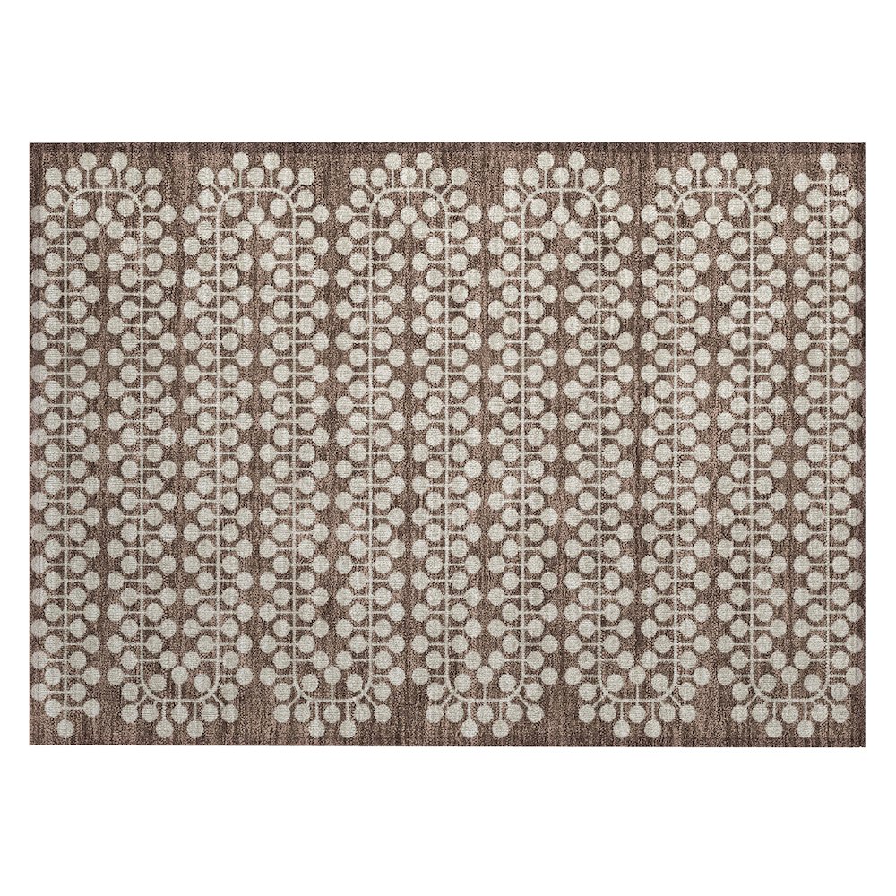 Machine Washable Indoor/Outdoor Chantille ACN2247 Brown 1'8" x 2'6" Rug. Picture 1