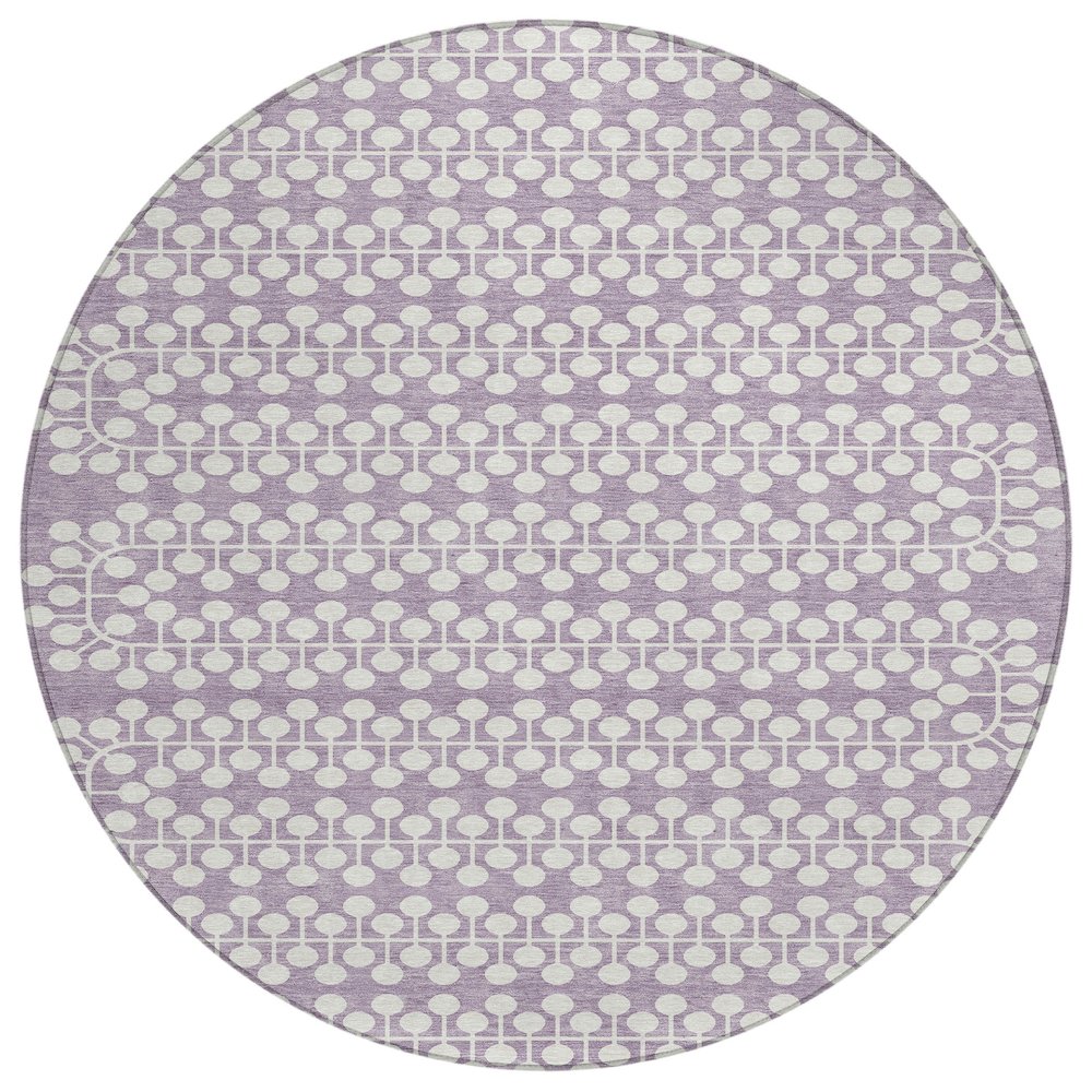 Machine Washable Indoor/Outdoor Chantille ACN2247 Purple 8' x 8' Round Rug. Picture 1