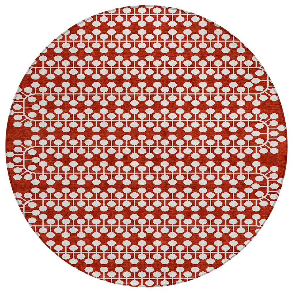 Machine Washable Indoor/Outdoor Chantille ACN2247 Red 8' x 8' Round Rug. Picture 1