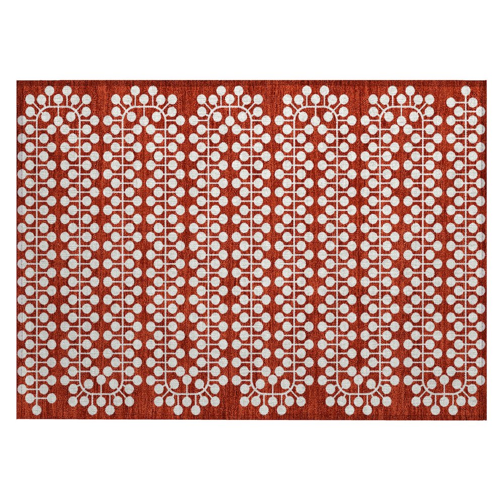 Machine Washable Indoor/Outdoor Chantille ACN2247 Red 1'8" x 2'6" Rug. Picture 1