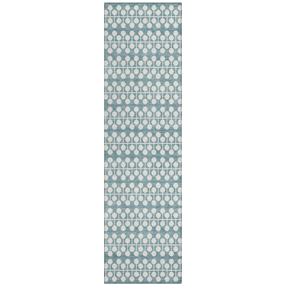 Machine Washable Indoor/Outdoor Chantille ACN2247 Teal 2'3" x 7'6" Runner Rug. Picture 1