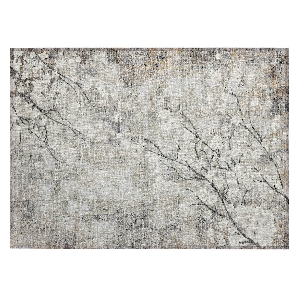 Machine Washable Indoor/Outdoor Chantille ACN2248 Brown 1'8" x 2'6" Rug. Picture 1