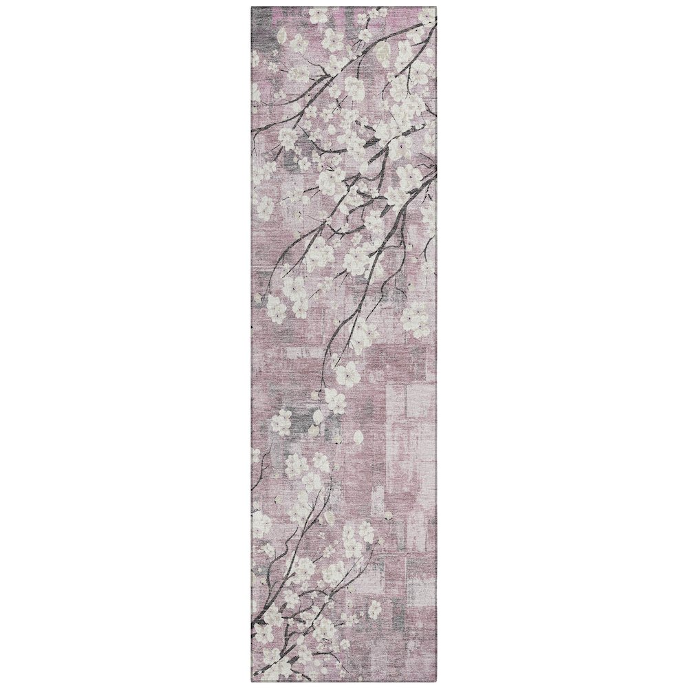 Machine Washable Indoor/Outdoor Chantille ACN2248 Pink 2'3" x 7'6" Runner Rug. Picture 1