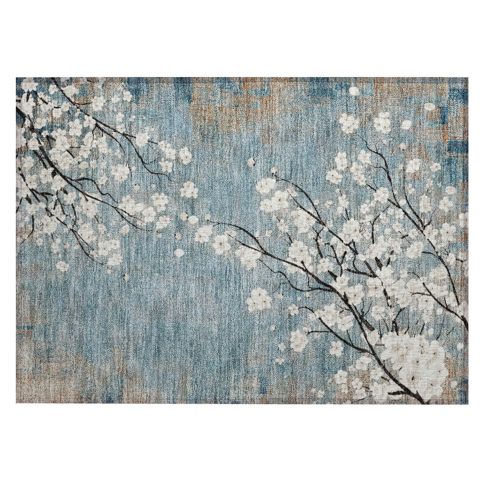 Machine Washable Indoor/Outdoor Chantille ACN2248 Blue 1'8" x 2'6" Rug. Picture 1