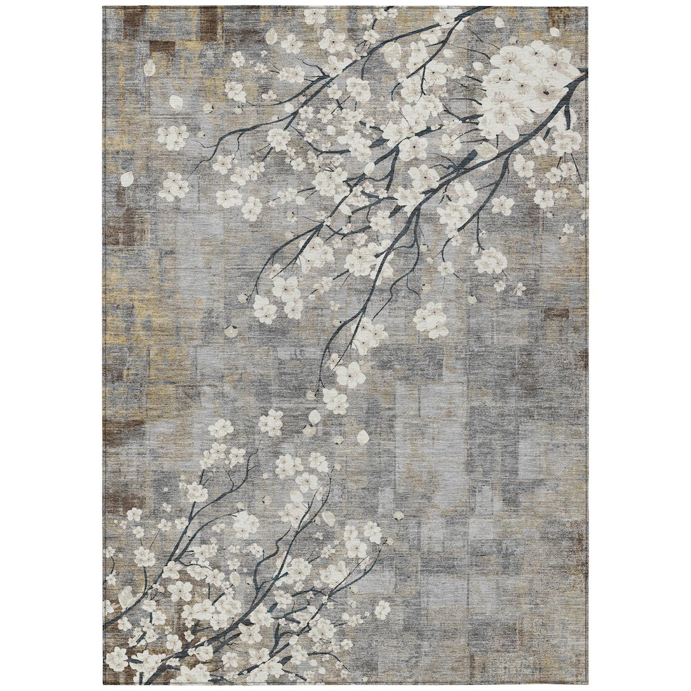 Machine Washable Indoor/Outdoor Chantille ACN2248 Gray 2'6" x 3'10" Rug. Picture 1