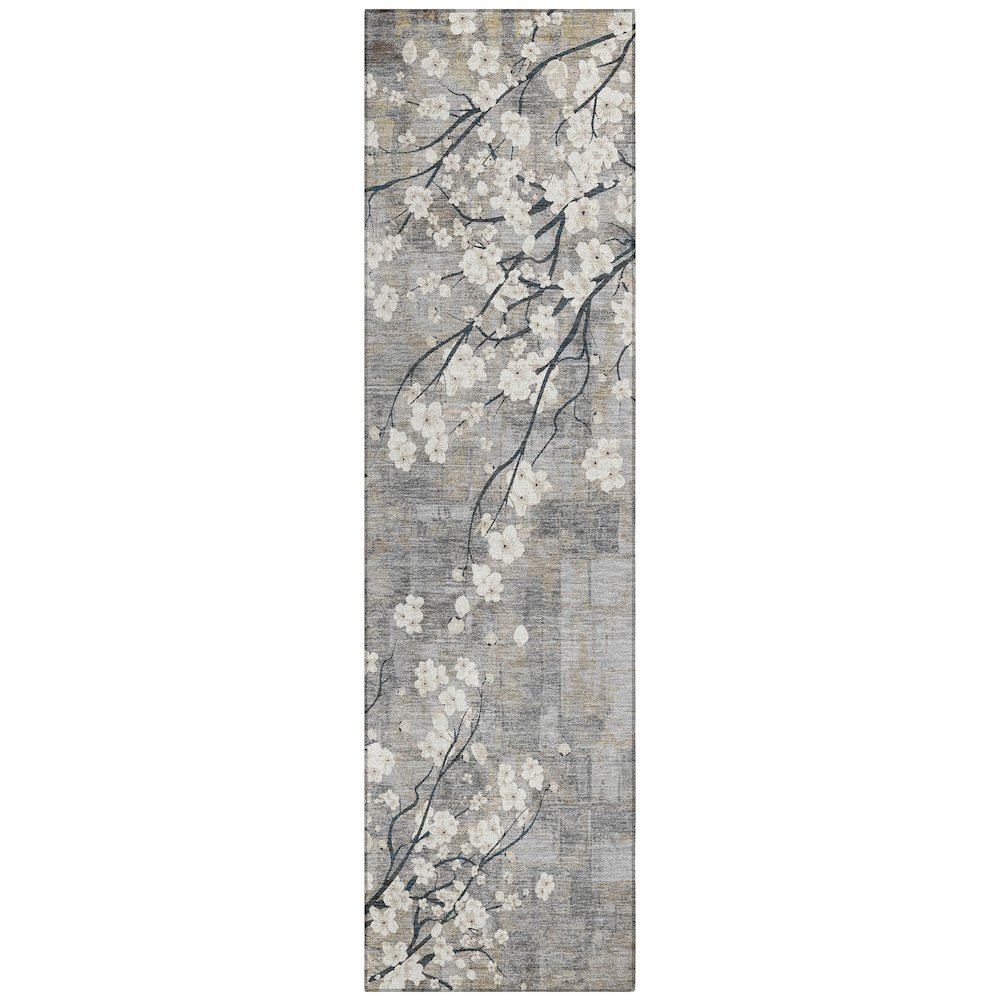 Machine Washable Indoor/Outdoor Chantille ACN2248 Gray 2'3" x 7'6" Runner Rug. Picture 1
