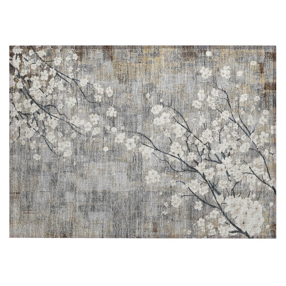 Machine Washable Indoor/Outdoor Chantille ACN2248 Gray 1'8" x 2'6" Rug. Picture 1