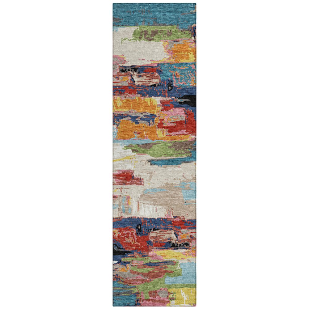 Machine Washable Indoor/Outdoor Chantille ACN2249 Blue 2'3" x 7'6" Runner Rug. Picture 1