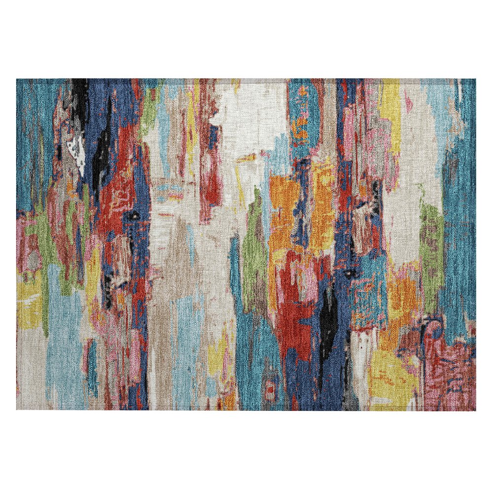 Machine Washable Indoor/Outdoor Chantille ACN2249 Blue 1'8" x 2'6" Rug. Picture 1