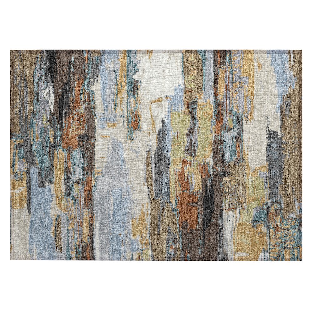 Machine Washable Indoor/Outdoor Chantille ACN2249 Brown 1'8" x 2'6" Rug. Picture 1