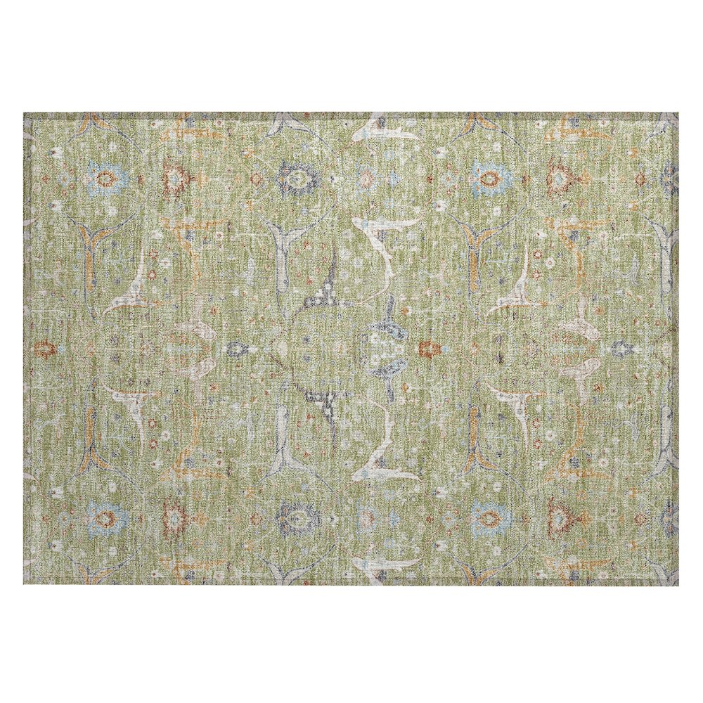Machine Washable Indoor/Outdoor Chantille ACN2250 Green 1'8" x 2'6" Rug. Picture 1
